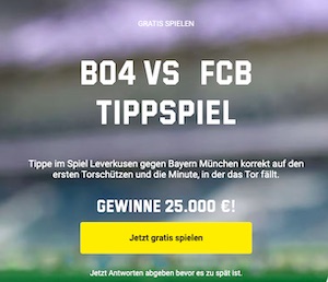 Unibet Leverkusen vs. Bayern Tippspiel