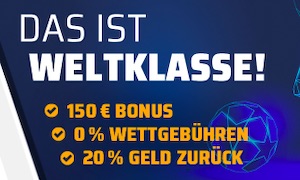 Bet3000 150€ Bonus steuerfreies Wetten