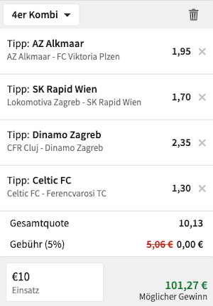 Tipico Champions League Quali Kombiwette