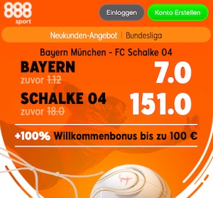 888sport Bayern Schalke Quoten Boost