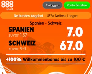 888sport Spanien Schweiz Boost