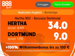 Hertha BSC Dortmund Quoten 888sport