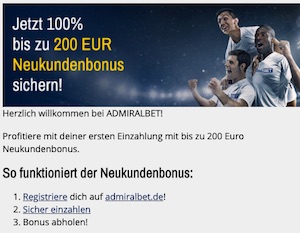 Admiralbet Bonus