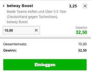 Erhöhte Quote Deutschland Tschechien bei Betway