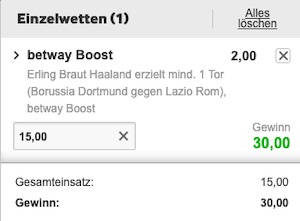 Haaland Boost bei Betway