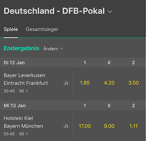 Bet365 Auswahl DFB Pokal