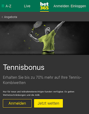 Tennis Bonus Bet365