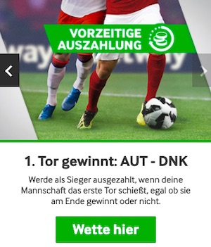 Betway 1. Tor gewinnt Österreich Dänemark