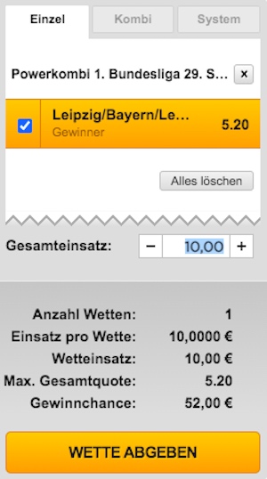 Bet3000 Powerkombi Leipzig Bayern Leverkusen