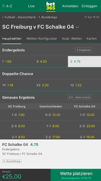 Freiburg Schalke Bet365