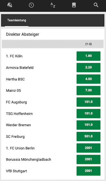 Bundesliga Abstieg Wette Unibet