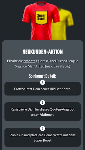 BildBet ManU Euro League Super Boost