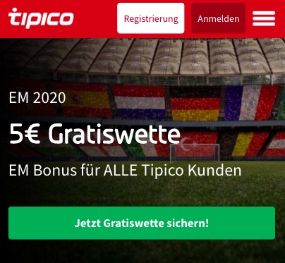 Tipico EM 5 Euro Gratiswette