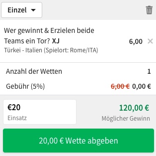 Türkei Italien Quoten Tipico