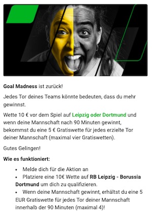 Goal Madness RBL BVB Unibet