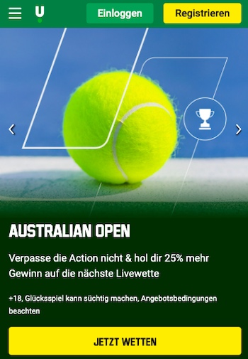 25 Prozent profit boost australian open unibet