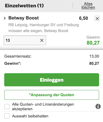 DFB Pokal Betway Kombi Boost