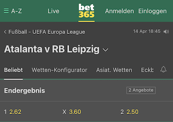 atalanta bergamo rb leipzig bet365