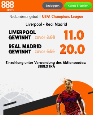 Liverpool Real Madrid Quoten Boost 888sport