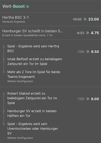 Bet365 Hertha HSV Boost
