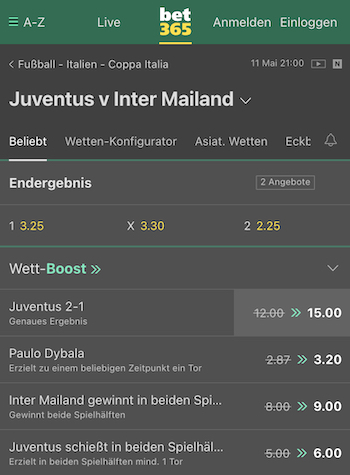 Coppa Italia Finale Bet365