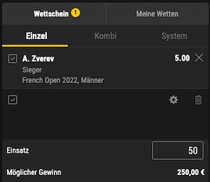 French Open Sieger Quote Zverev bwin