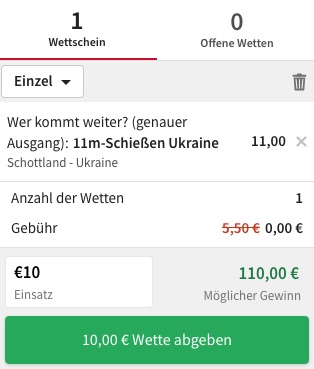 Tipico Ukraine gewinnt im Elfmeterschießen vs Schottland