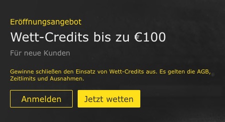 bet365 Bonus mit 100€ Wett Credits