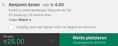 Bet365 Sesko Super Boost RBS vs Austria