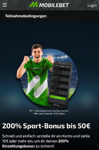 Mobilebet 200% Willkommensbonus