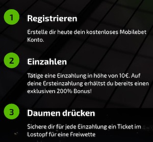 Mobilebet Schritt für Schritt Anleitung zur Freiwette