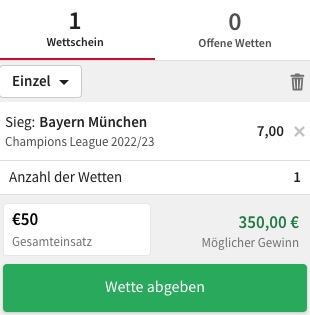 Bayern Champions League Sieger Wette