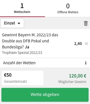 Tipico Bayern Quote Double