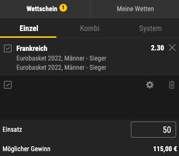 Frankreich Eurobasket Gewinner Quote bwin