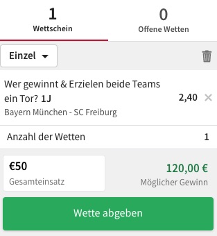 Tipico Bayern vs Freiburg Wett Tipp