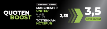Happybet erhöht die Quote auf einen Heimsieg von Manchester United gegen Tottenham!