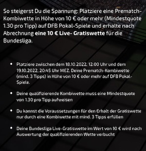 10€ Live Gratiswette zu Buli bei Mobilebet