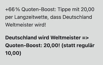 Happybet mit der erhöhten Quote auf den deutschen WM Sieg!