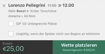 Boost für Roma vs Atalanta bei bet365